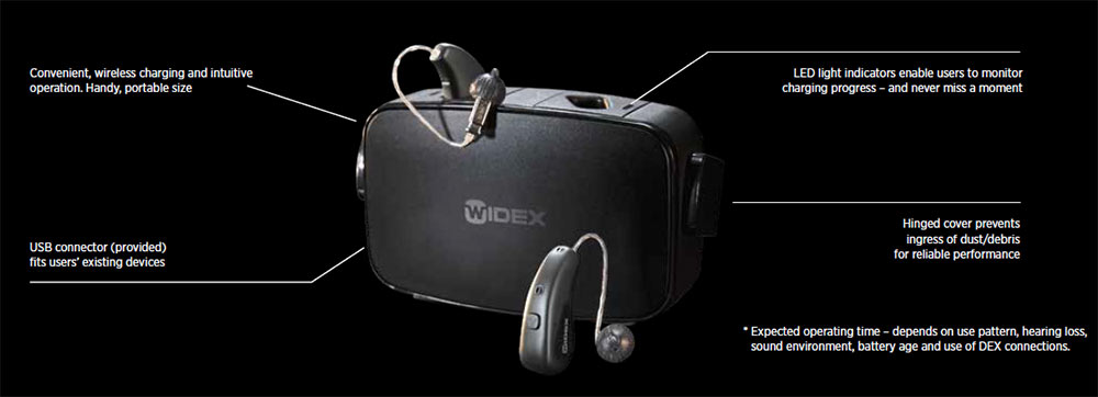 Widex Moment rechargeable in charger